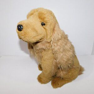 14"  Brown Tan Plush Realistic sitting Cocker Spaniel stuffed Dog toy